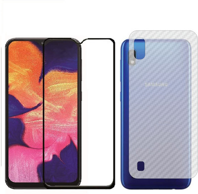 ELEF Front and Back Tempered Glass for Samsung A10 front 11D Tempered Glass Back Ultra Thin 0.2mm Matte Carban Skin(Pack of 1)