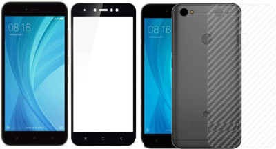 ELEF Front and Back Tempered Glass for Redmi Y1 front 11D Tempered Glass Back Ultra Thin 0.2mm Matte Carban Skin(Pack of 1)