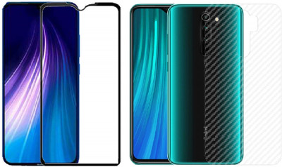 ELEF Front and Back Tempered Glass for Redmi Note 8 Pro front 11D Tempered Glass Back Ultra Thin Matte Carban Skin(Pack of 1)
