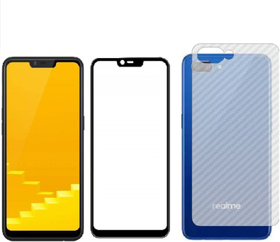 ELEF Front and Back Tempered Glass for Realme C1 front 11D Tempered Glass Back Ultra Thin 0.2mm Matte Carban Skin(Pack of 1)