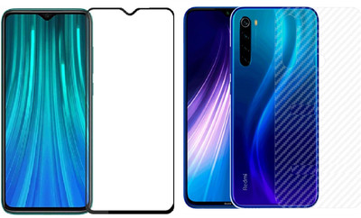 ELEF Front and Back Tempered Glass for Redmi Note 8 front 11D Tempered Glass Back Ultra Thin 0.2mm Matte Carban Skin(Pack of 1)