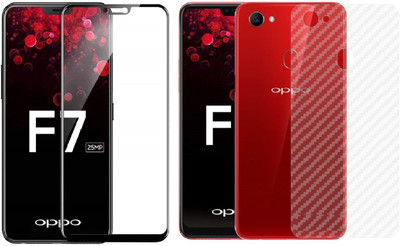ELEF Front and Back Tempered Glass for Oppo F7 front 11D Tempered Glass Back Ultra Thin 0.2mm Matte Carban Skin(Pack of 1)