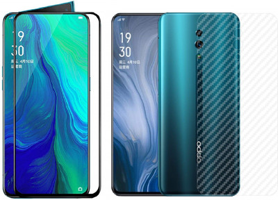 ELEF Front and Back Tempered Glass for Oppo Reno front 11D Tempered Glass Back Ultra Thin 0.2mm Matte Carban Skin(Pack of 1)