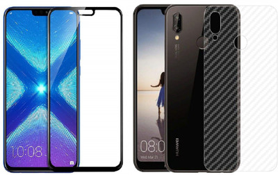 ELEF Front and Back Tempered Glass for Honor 8x front 11D Tempered Glass Back Ultra Thin 0.2mm Matte Carban Skin(Pack of 1)