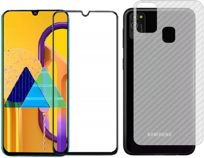 ELEF Front and Back Tempered Glass for Samsung M21 front 11D Tempered Glass Back Ultra Thin 0.2mm Matte Carban Skin(Pack of 1)