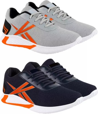 A-CLASS Running Shoes For Men(Orange, Blue , 6)