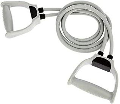 Best-Quality-Hub Double Toning Resistance Tube Heavy Quality Exercise Band for Stretching Resistance Tube(Grey)