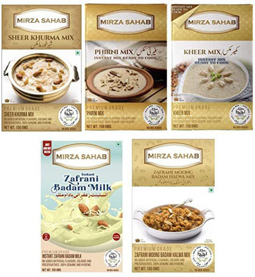 Mirza Sahab Dessert Delight Combo (Sheer Khurma,Kheer,Phirni,Moong Badam Halwa,ZafraniBadam)(5 x 30 g)
