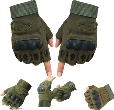 DreamPalace India Half Finger Gloves for Sports, Cycling, Travelling, Camping Outdoor Riding Gloves(Green)