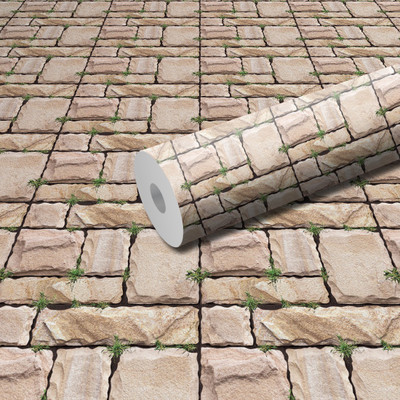 WallDaddy 304.8 cm L-Big Stone Grass Self Adhesive Sticker(Pack of 1)