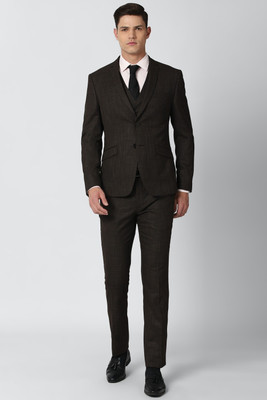 VAN HEUSEN Single Breasted Solid Men Suit