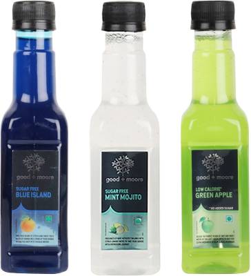 good+moore Sugar Free Cocktail Syrup Great for Alcoholic & Non-Alcoholic Mocktail Drinks Blue Island, Green Apple, Mint Mojito
