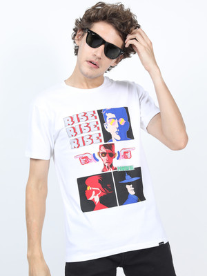 HIGHLANDER Solid Men Round Neck White T-Shirt