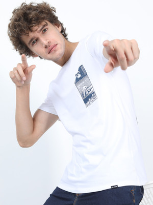 HIGHLANDER Graphic Print Men Round Neck White T-Shirt