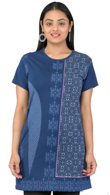 Kaily Casual Printed Women Light Blue Top