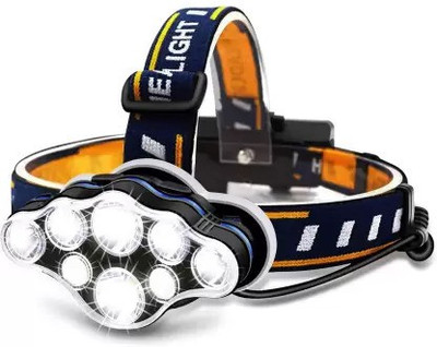 ECOSKY Rechargeable Headlamp, 8 LED Headlamp Flashlight 8 Modes with White Red Lights Torch(Multicolor, 9 cm, Rechargeable)