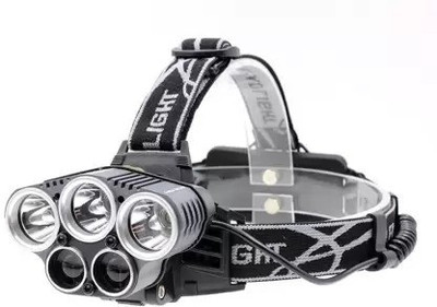 ECOSKY 5Led Super Bright Waterproof High Power Headlamp Flashlight Rechargeable Torch(Black, 8 cm, Rechargeable)