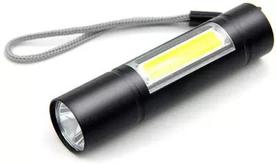 ECOSKY USB rechargeable led pocket flashlight handy case black Torch(Black, 9 cm, Rechargeable)