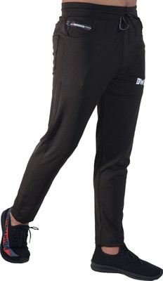 KHOZI Solid Men Black Track Pants