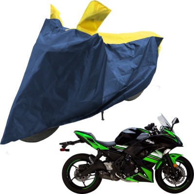 RiderShine Two Wheeler Cover for Kawasaki(Ninja 650, Blue, Yellow)