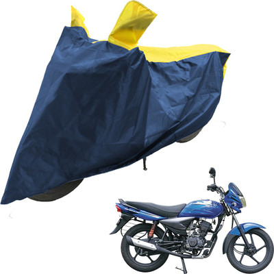 RiderShine Two Wheeler Cover for Bajaj(Platina 125, Blue, Yellow)