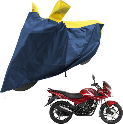 RiderShine Two Wheeler Cover for Bajaj(Discover 150 f, Blue, Yellow)