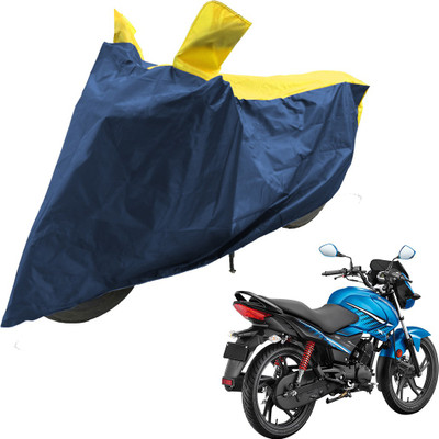 RiderShine Two Wheeler Cover for Hero(Glamour FI, Blue, Yellow)
