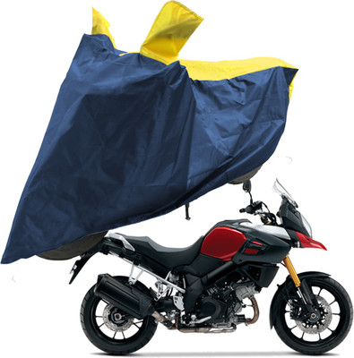 RiderShine Two Wheeler Cover for Suzuki(V Strom 1000, Blue, Yellow)