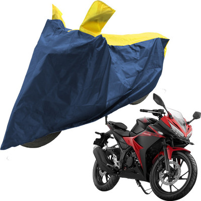 RiderShine Two Wheeler Cover for Honda(CBR 150R, Blue, Yellow)