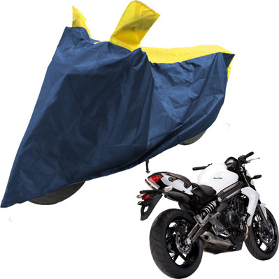 RiderShine Two Wheeler Cover for Kawasaki(ER 6N, Blue, Yellow)