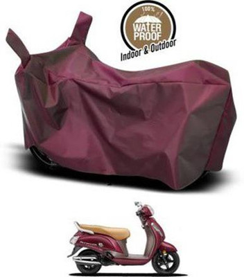 KEDIT Two Wheeler Cover for Suzuki(Access 125, Maroon)