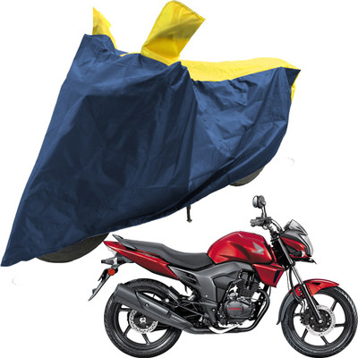 RiderShine Two Wheeler Cover for Honda(CB Trigger, Blue, Yellow)