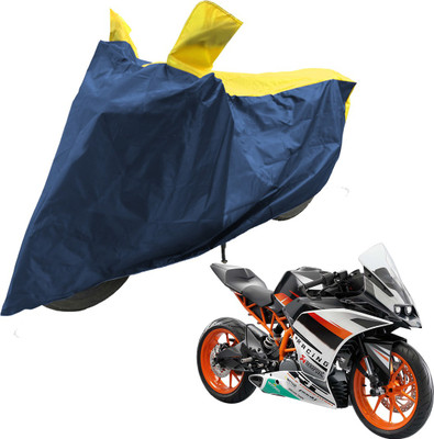 RiderShine Two Wheeler Cover for KTM(RC 390, Blue, Yellow)