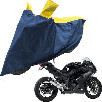 RiderShine Two Wheeler Cover for Kawasaki(Ninja 300, Blue, Yellow)