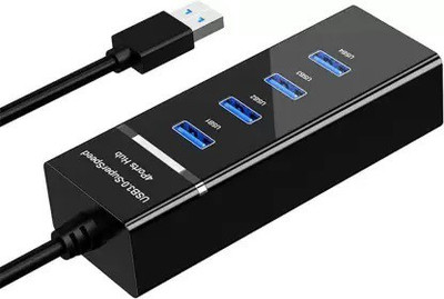 Etake Premium Quality 4 Port High Speed 3.0 USB Hub, Plug and Play Hub for PC,Laptop 4 Port USB HUB USB Hub(Black)