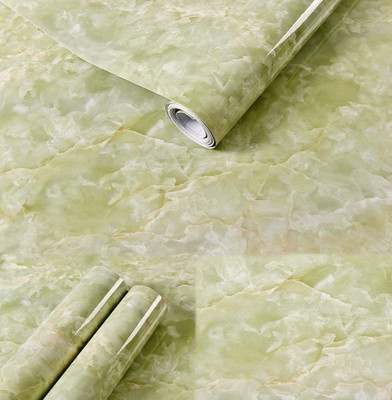 SOJITRA HUB Vinyl Abstract Green Wallpaper(L x W: 200 cm x 61 cm)