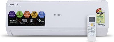 Croma 1.2 Ton 3 Star Split Inverter 4-in-1 Smart Convertible AC – White (CRLAIN0143T0253, Copper Condenser)
