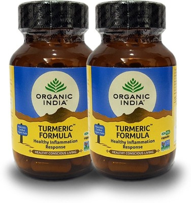 ORGANIC INDIA Turmeric 60 Capsules Bottle- (Pack Of 2)(Pack of 2)