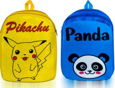 7Eleven Enterprise BM-Latch_combo of 2 blue panda, yellow pikachu_1608 12 L Backpack(Multicolor)