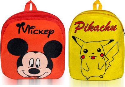 A Little Swag BM-Latch_combo of 2 red mickey, yellow pikachu_1625 12 L Backpack(Multicolor)