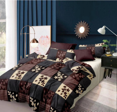 Rotsn Polycotton Double, Queen, King Flat 160 TC Printed Bedsheet(Pack of 1, Multicolor)