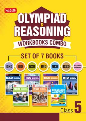 class 5 Olympiad Workbook and Reasoning Book Combo for NSO-IMO-IEO-NCO-IGKO-ISSO (Set of 7 Books)