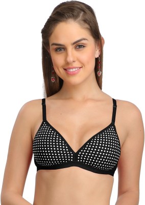 Selfcare New Collection Women T-Shirt Lightly Padded Bra(Black)