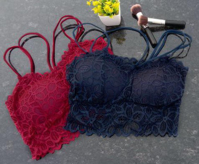 Ruman Fashion Full Coverage Women Cami Bra Lightly Padded Bra(Maroon, Blue)