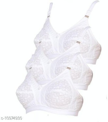 SAMAREIA Women T-Shirt Non Padded Bra(White)