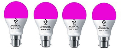rino 4 W Basic Standard B22 LED Bulb(Pink, Pack of 4)