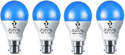 rino 4 W Basic Standard B22 LED Bulb(Blue, Pack of 4)