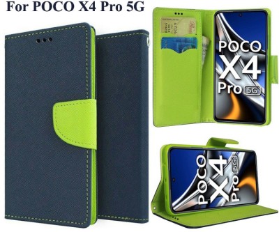 Carnage Flip Cover for POCO X4 Pro 5G(Blue, Cases with Holder, Pack of: 1)