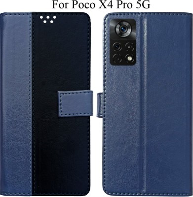 MAXSHAD Flip Cover for Poco X4 Pro 5G(Black, Blue, Magnetic Case)