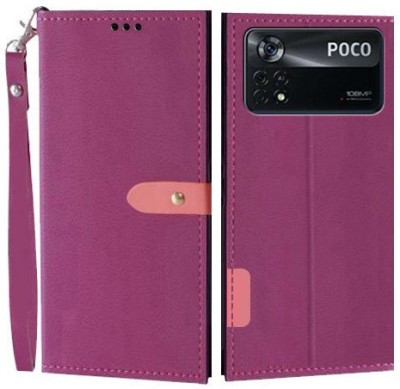 Wynhard Flip Cover for POCO X4 Pro 5G(Pink, Grip Case, Pack of: 1)